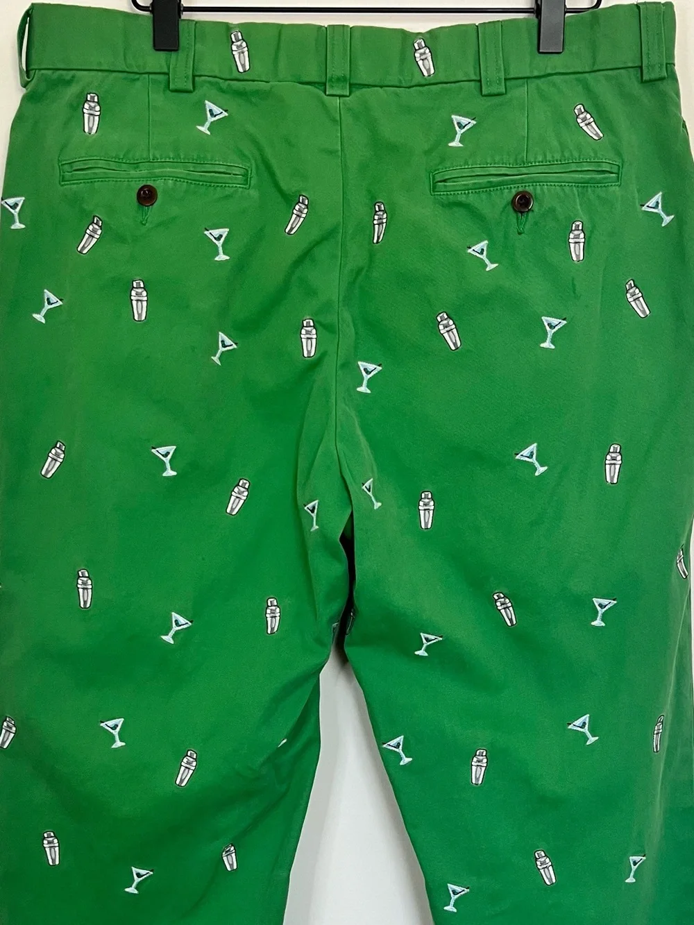 VTG 90s Polo Ralph Lauren Green Martini Shaker Embroidered Chino Pants 34x32 - Picture 4 of 14